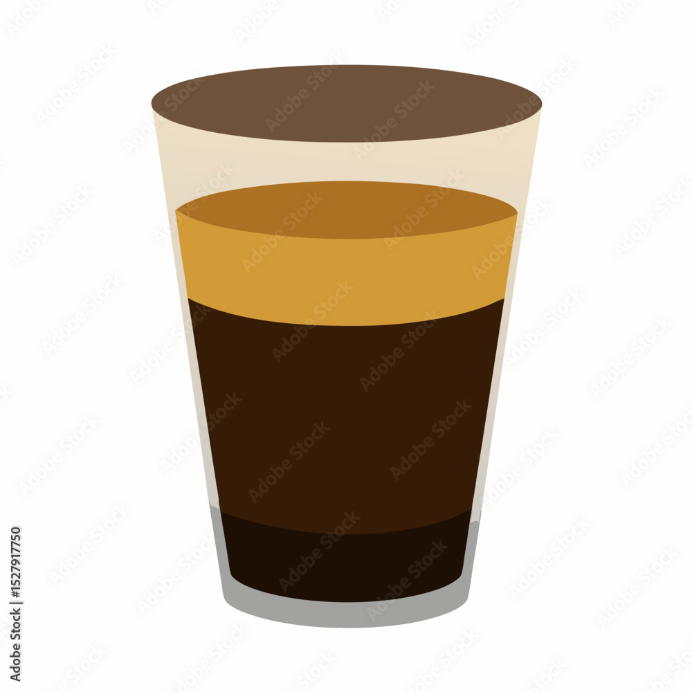 Obraz premium Layered espresso macchiato coffee drink in glass