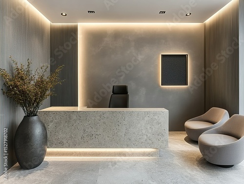 Basalt Desk with Felt Lounge in Mood Setting
