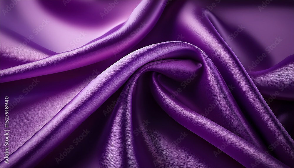 Obraz premium luxurious purple silk fabric drapery soft texture elegant waves rich color smooth surface deep