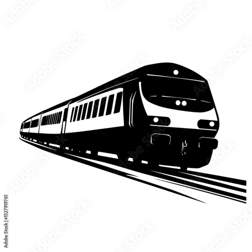 black silhouette of a train on a white background, icon black, icon, illustration, image, passenger train, silhouette, train