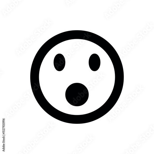Surprised Face Icon, Shocked Emoji Outline
Astonished Expression, Open Mouth Vector Symbol