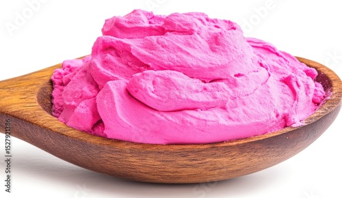 Wallpaper Mural Pink, fluffy, creamy substance on wooden spoon Torontodigital.ca