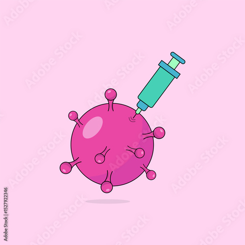 Vector illustration of virus being injected, design for zoonotic diseases theme