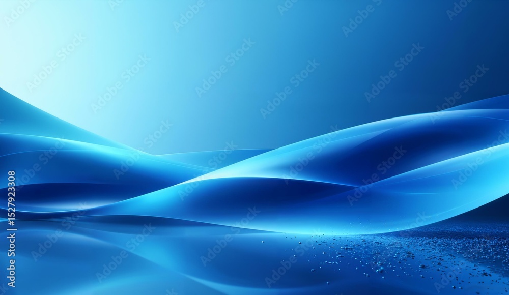 Obraz premium Abstract Blue Waves with Gradient Lighting