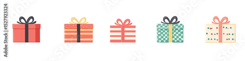 Illustration of Christmas presents on white