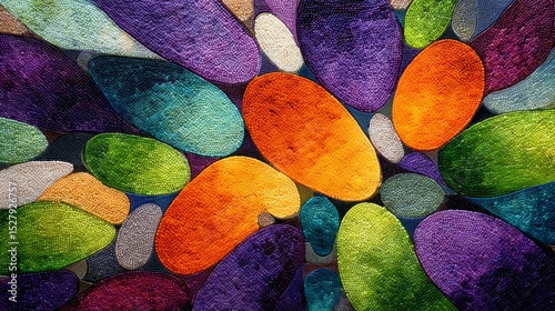 Colorful Glass Mosaic Pattern with Rounded Organic Shapes