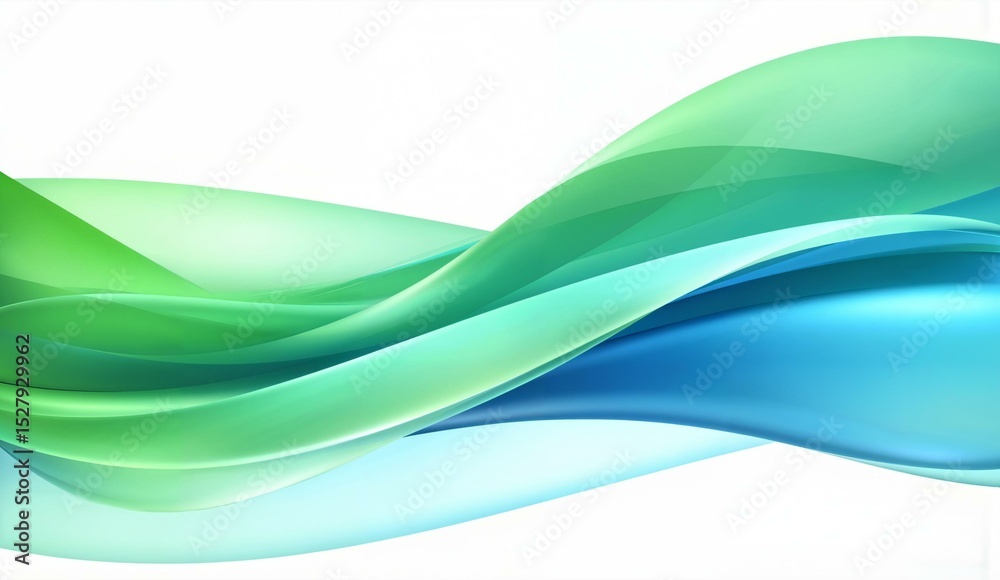 Fototapeta premium Abstract Flowing Waves in Green and Blue
