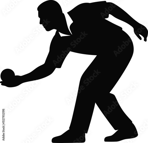 Silhouette of a man in action preparing to throw a ball during a game or sport activity outdoors