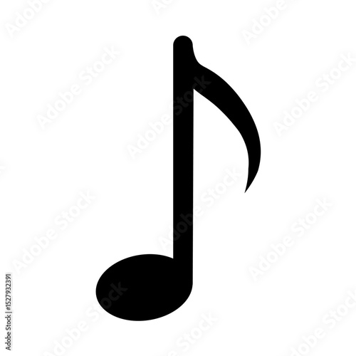 Musical note, eighth note – vector icon