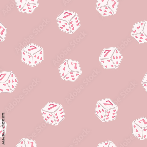 Seamless pattern disses with hearts. Vectro illustration with cute dises, seamless pattern.