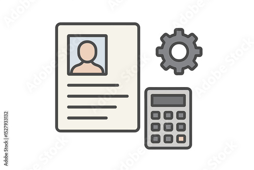 Job application and financial settings vector icon isolated on a white background