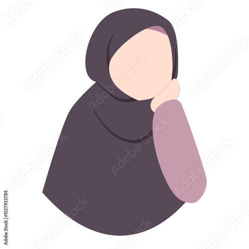 Muslim woman - thinking