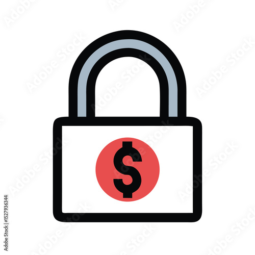 Lock shield icon with blue and beige colors representing security and protection in a reliable design 