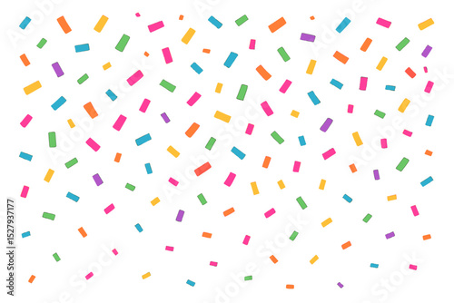 Cartoon vector illustration of colorful sprinkles falling isolated on white background