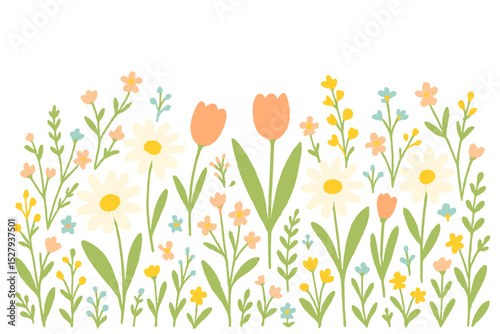 spring flowers and grass