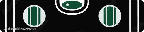 Black and green spirit level icon illustration.
