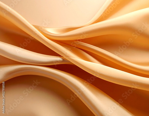 Flowing orange fabric with silky texture and natural curves