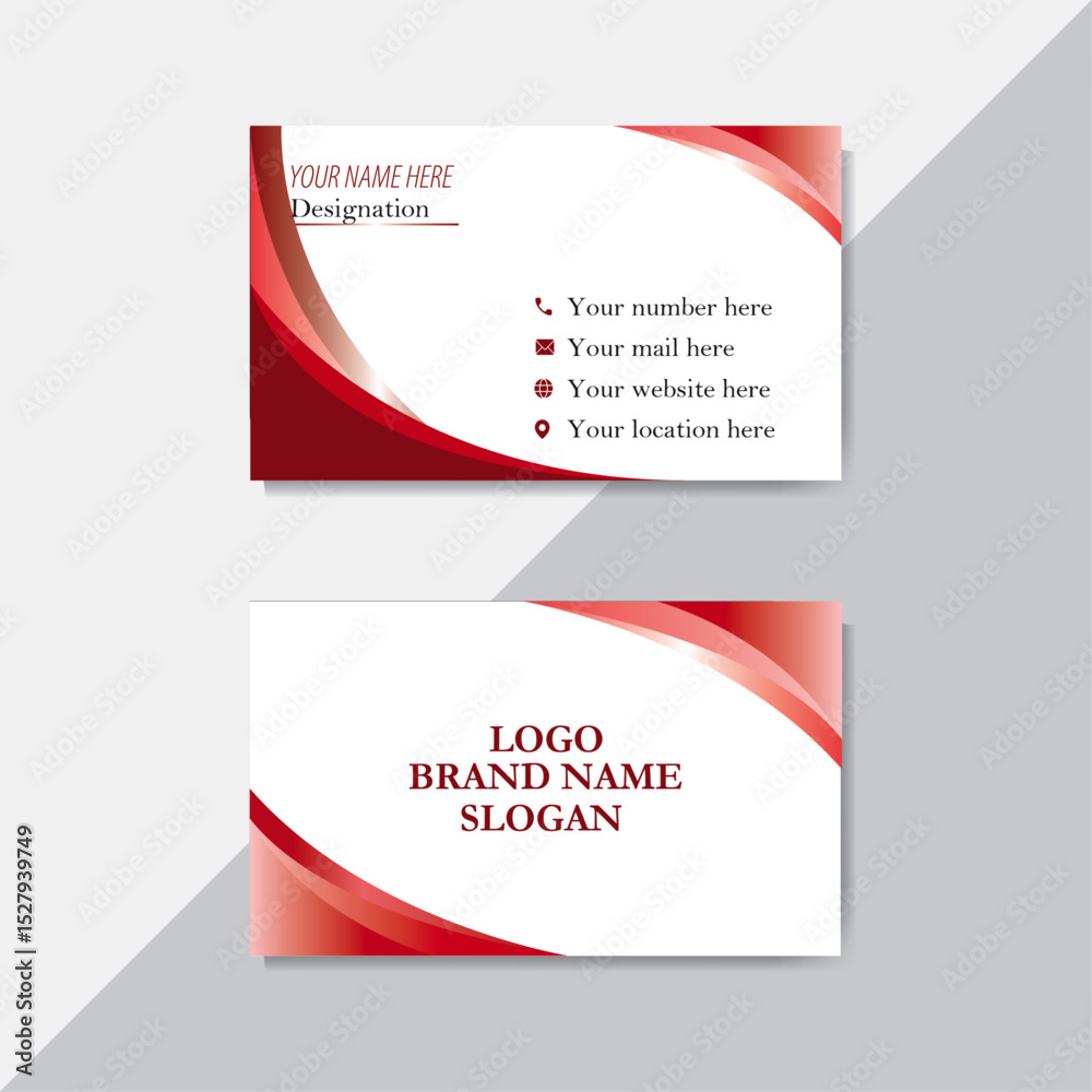 Naklejka premium Modern Business Card clean and template vector design.