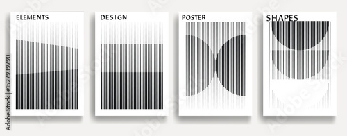 Modern posters . Vector design composition with various geometric shapes . Abstract contemporary art . Vector art ideal for media, ads, covers, brochures, banners
