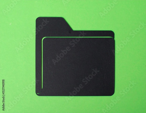Black folder icon on green background (6)