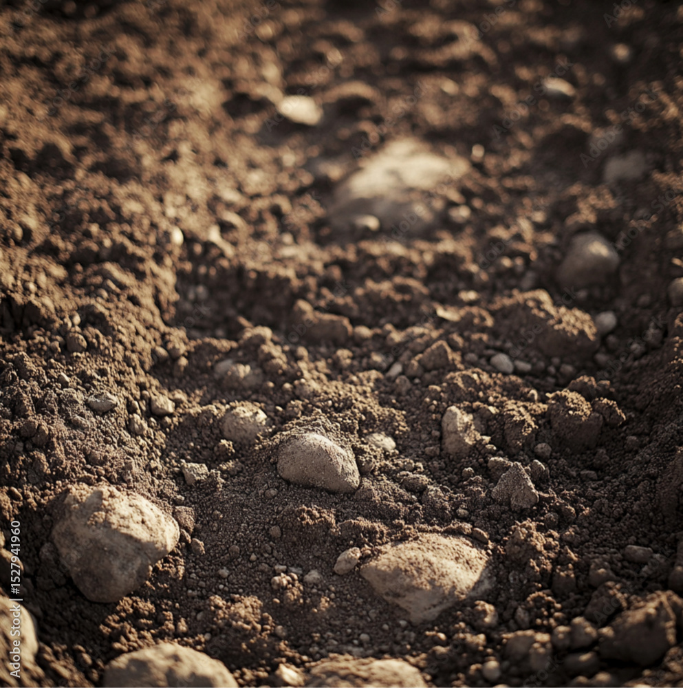 a ground level of a lab technicians, Soil with small rocks, a view from above in sunny day. a view from above soil a ground level of a lab technicians, Soil with small rocks, a view from above in sunny day. a view from above soil