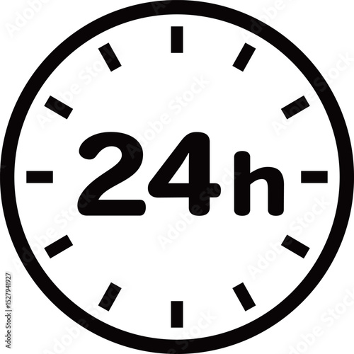 24時間のアイコン　モノトーン