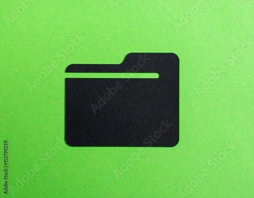 Black folder icon on lime green background (9)