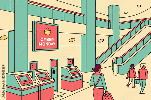Cyber monday shopping at the modern mall