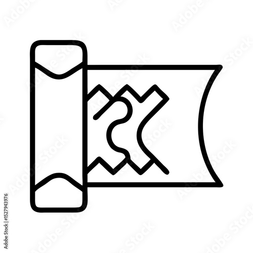 Outline of shrink-wrap roll with partially unwrapped film  