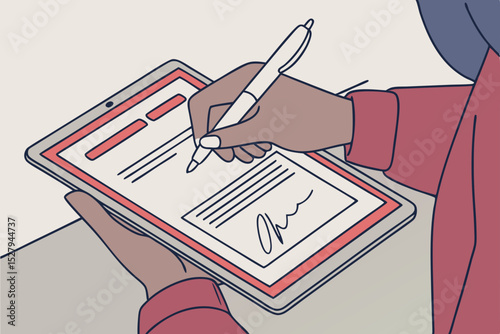 Digital signature on tablet screen