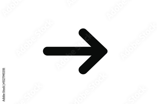 Right pointing arrow vector graphic sign isolated on white background illustration