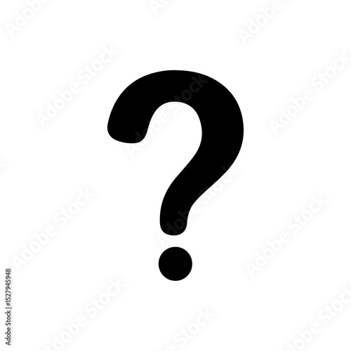 Thin question mark silhouette icon vector flat design.