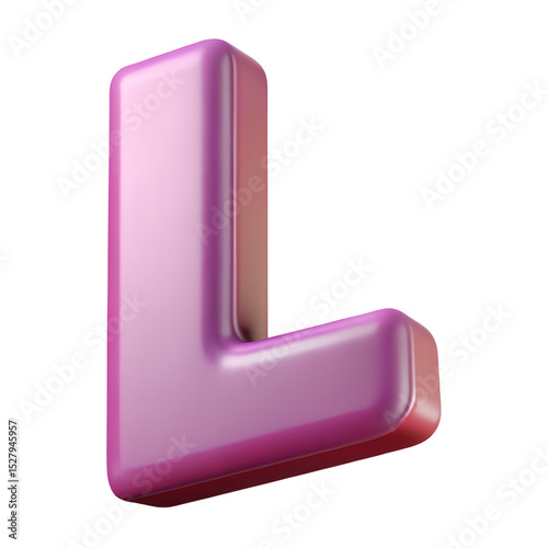 3d alphabet letter L