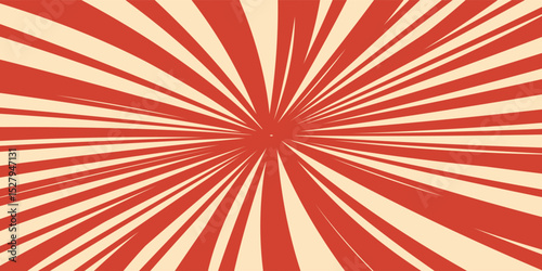Circus background and spiral retro rays vector pattern. Vintage poster of red white sun or star burst radial lines with grunge texture, circus, carnival, summer fair or chapiteau backdrop