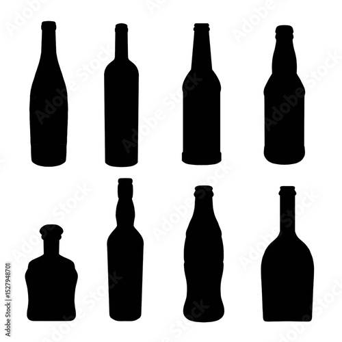 set of wine bottles