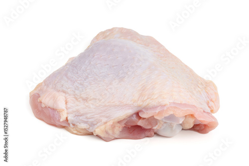 Raw chicken leg quarters, isolated on white background. 