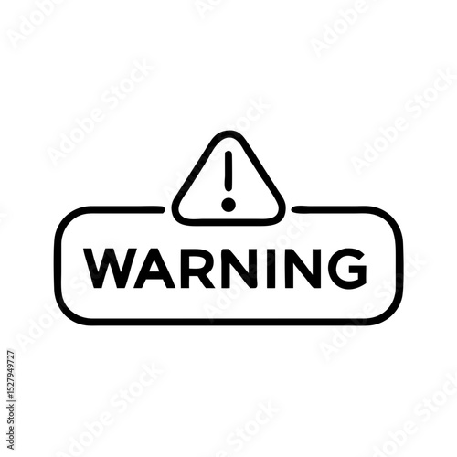Warning sign with exclamation mark in minimalist design 