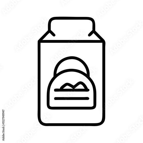 Milk carton packaging design with a handle and illustration