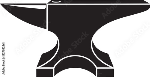 Blacksmith anvil icon black silhouette illustration.