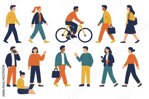 Diverse people engaging in various activities cartoon vector illustration isolated