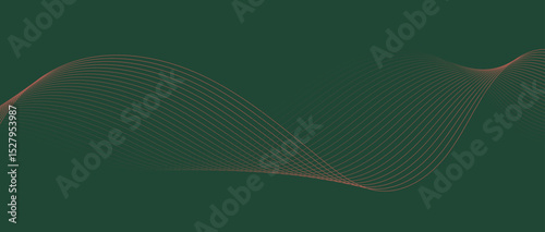 Abstract wave lines in red-green gradient on minimalist background. Futuristic and dynamic look, perfect for tech, digital, and modern design projects.