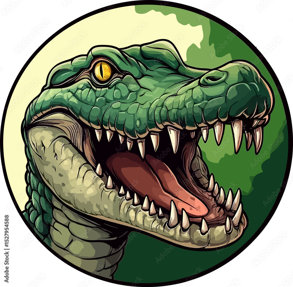 Naklejka premium cartoon crocodile head