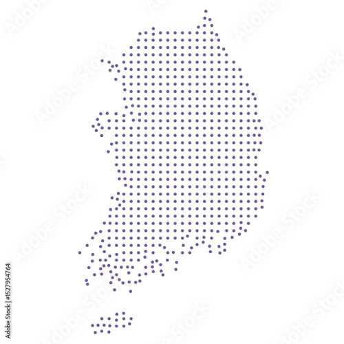 South Korea map dotted pattern design purple circle