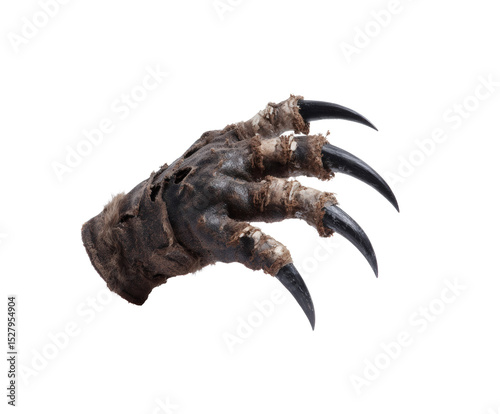 The terrifying monster hand with sharp claws is ready to strike. photo