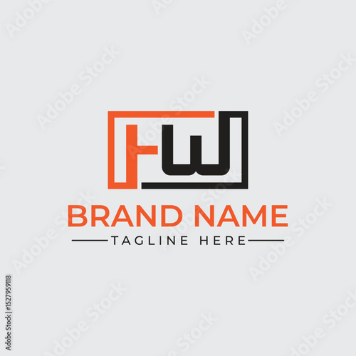 FW Monogram Logo Design Modern Minimalist Initial Letter Branding