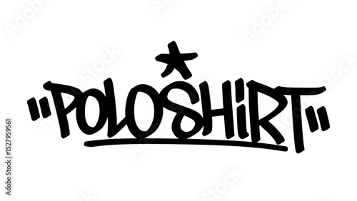 Graffiti tag text "Polo Shirt" in bold street handstyle. Urban graffiti lettering with clean and sporty vibe. Vector design perfect for fashion merch, casualwear branding, and modern streetwear.