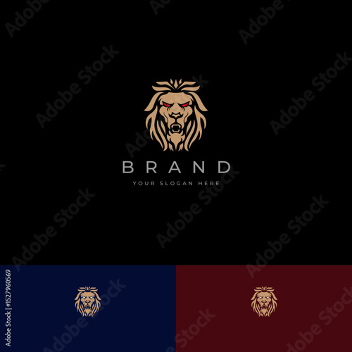 Bold Lion Head Logo for Sport and Masculine Brands | Fully Editable