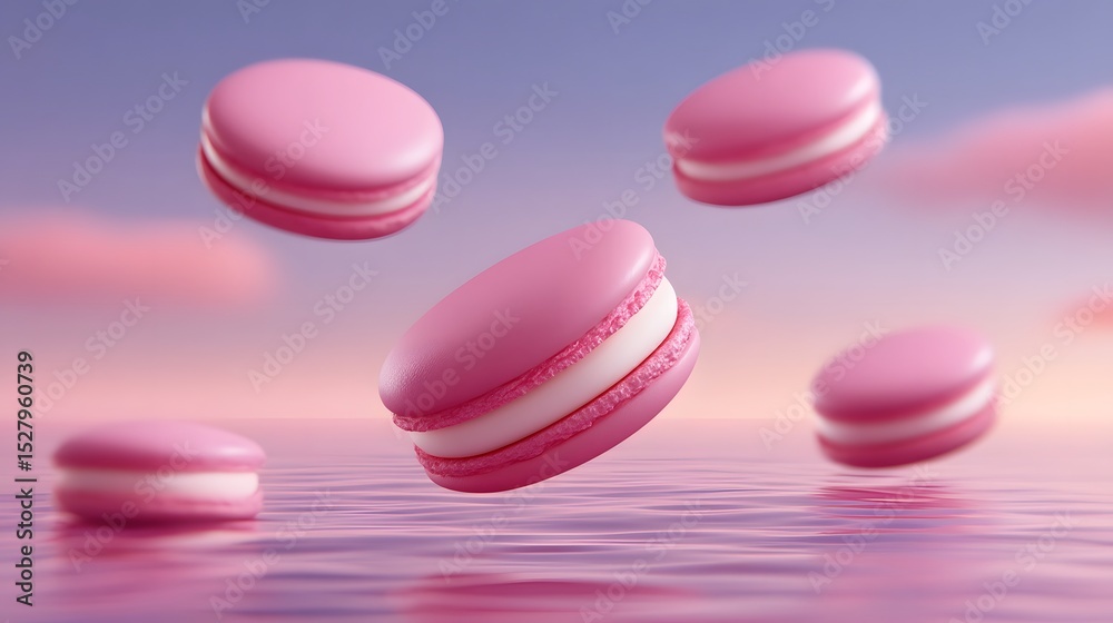 Obraz premium Floating on a tranquil pink ocean