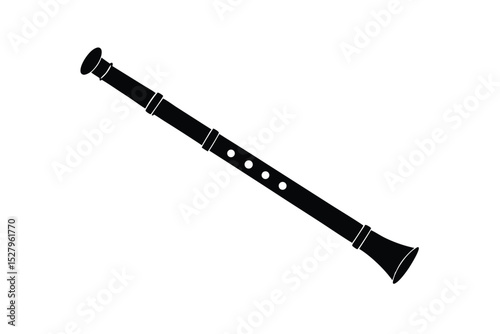 silhouette of a shakuhachi flute.eps