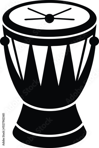 Traditional African Djembe Drum Silhouette
